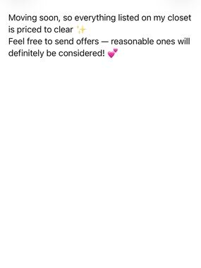 Feel free to send offers — reasonable ones will definitely be considered!